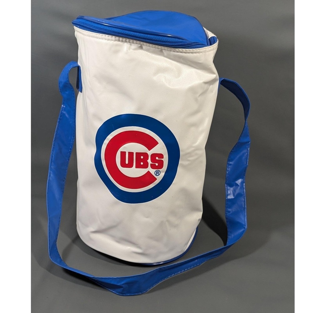 Vintage Chicago Cubs Gatorade Insulated Cooler Bag Blue White Barrel Strap MLB